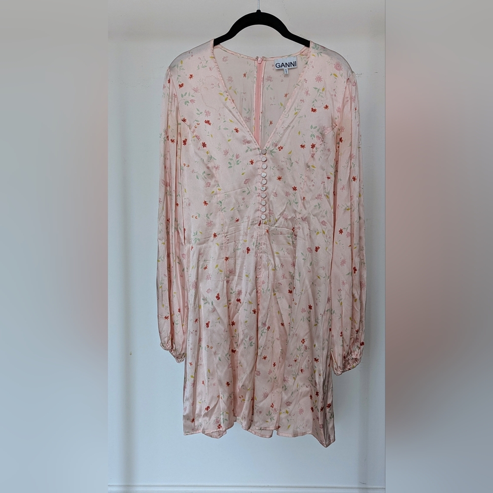 Ganni Blakely Pink Floral Women's Dress